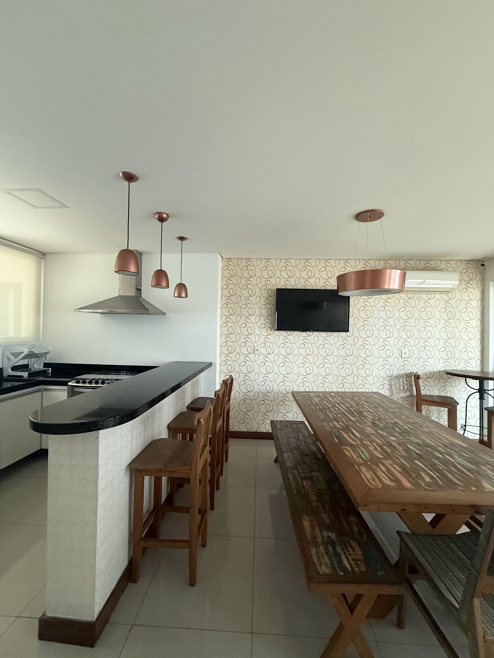 Living integrado da unidade 902 do Spazio Del Albero